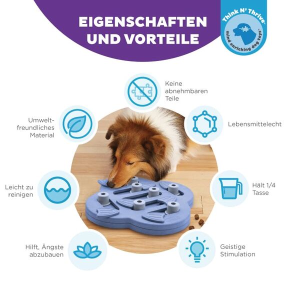 Outward Hound Nina Ottosson Dog Hide N' Slide - Interaktives Hundespielzeug für Leckerlis - Lila