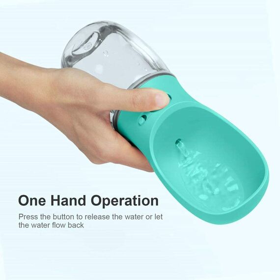 COTOP Tragbare Hund Wasserflasche für Unterwegs, 350ml Haustier Wasserspender Antibakterielle Auslaufsicher Hund Katze Reisen Trinken Flasche Schüssel, Pet Outdoor Trinkbecher (blau)