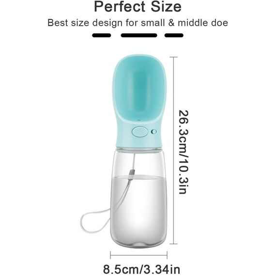 COTOP Hundetrinkflasche für Unterwegs, Tragbare Trinkflasche Hund 550ml, BPA-frei Wasserflasche Hunde to go, Reise Trinknapf für Hunde Klein, Auslaufsicher Wasserspender Pet Outdoor (blau)