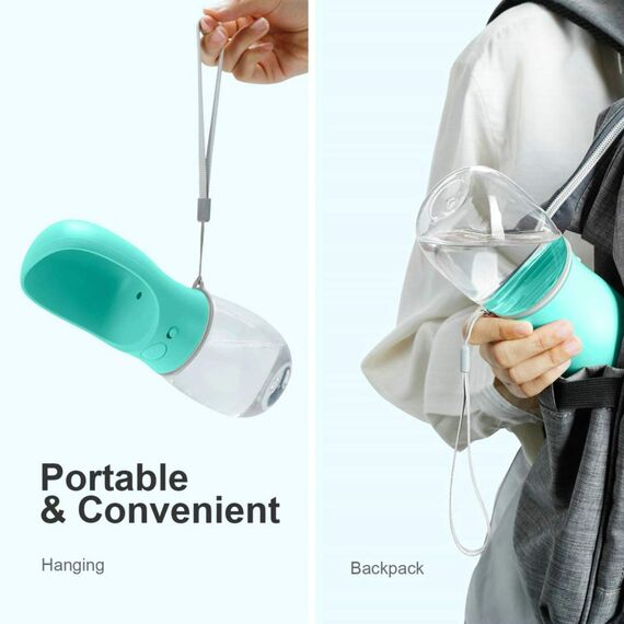 COTOP Tragbare Hund Wasserflasche für Unterwegs, 350ml Haustier Wasserspender Antibakterielle Auslaufsicher Hund Katze Reisen Trinken Flasche Schüssel, Pet Outdoor Trinkbecher (blau)