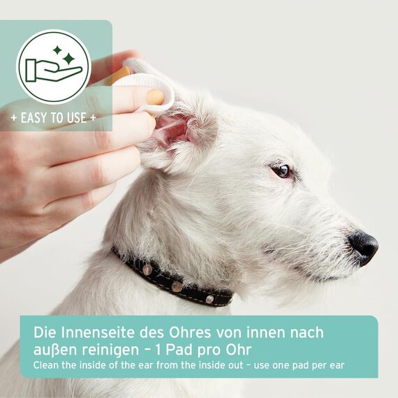 AniForte Ohren Reinigungspads für Hunde & Katzen 100 Stück – Besonders weiche & milde Reinigungstücher für die Ohrenhygiene, sanfter Ohrenreiniger zur Pflege & Reinigung