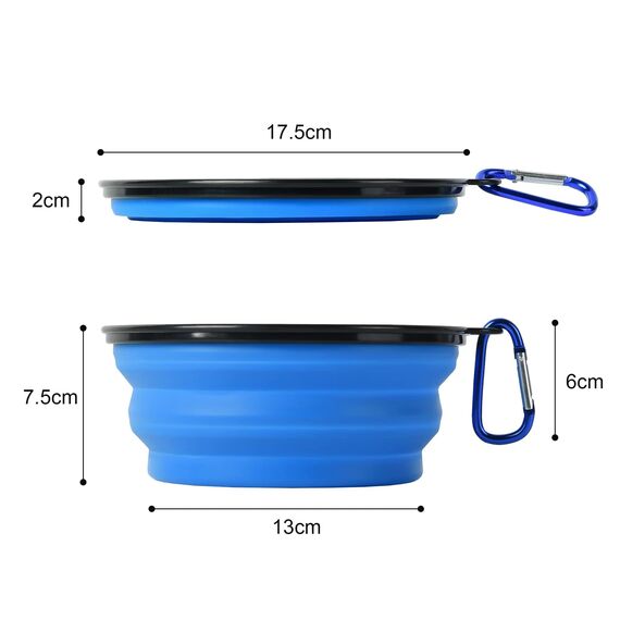 ZUOFENG Faltbar Reisenapf Napf für Hunde und Katzen 1000ml, Faltbarer Silikon Hundenapf Reisen Futter Tragbarer Wassernapf Trinknapf Futternapf für Haustiere