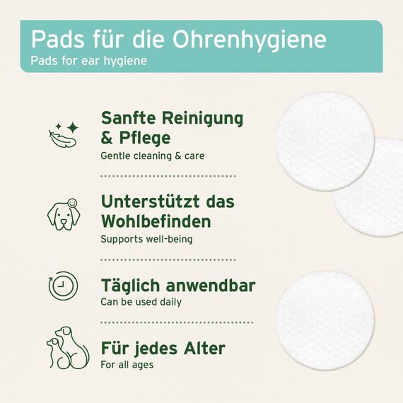 AniForte Ohren Reinigungspads für Hunde & Katzen 100 Stück – Besonders weiche & milde Reinigungstücher für die Ohrenhygiene, sanfter Ohrenreiniger zur Pflege & Reinigung