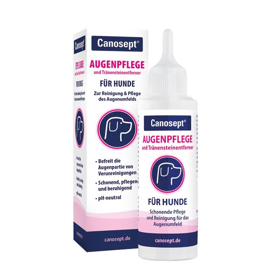 Canosept Augenpflege für Hunde 120ml - Tränenfleckenentferner Hund - Augenpflege Hund - Pflegemittel & Reinigungsmittel für den Bereich ums Auge - Für sensible Hundepflege