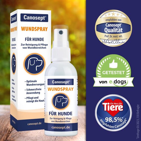 Canosept Wundspray für Hunde 75ml - Zur Reinigung und Pflege von Wundbereichen - Optimale Wundversorgung - Stressfreie Anwendung - Von Tierärzten empfohlen