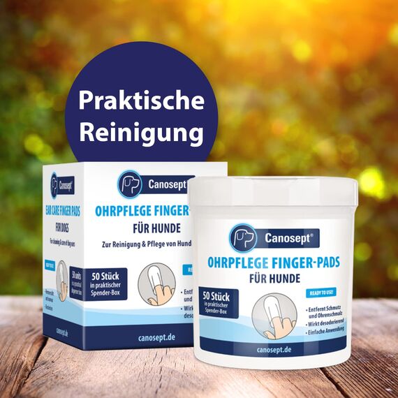 Canosept Ohrpflege Finger-Pads für Hunde 50 Stück - praktischer Hunde Ohrenreiniger Hund, Ohrreiniger für Hunde, Pflege & Hygiene