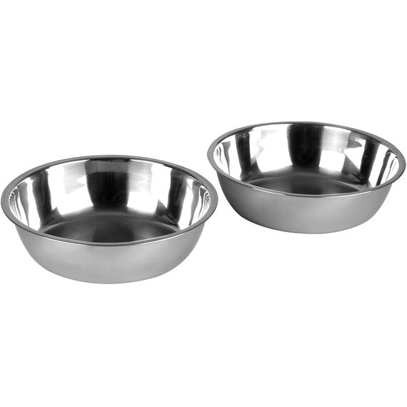 LAUBLUST Zusatzschalen für Futterstation Größe M - 2er Set, Fressnäpfe Edelstahl | ca. 14 x 3 cm, 2 x 0,35l