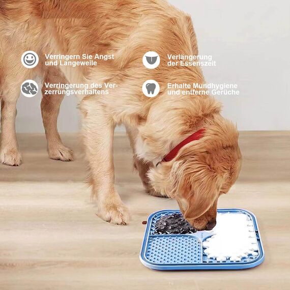 Leckmatte für Hunde und Katzen mit Saugnäpfen, langsames Füttern, Lecken für Angstzustände, Hundespielzeug, Fütterungsmatte für Butter, Joghurt, Erdnuss, Haustier-Badetrainingsmatte, 20 * 20cm