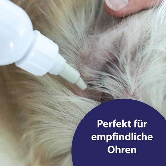 Canosept Sensitiv Ohrenreiniger Hund 75ml - Ohrreiniger für Hunde - Hunde Ohrenreiniger besonders schonend mit Mikrosilber, Panthenol & Hamamelis-Extrakt - Ohrentropfen für empfindliche Hundeohren
