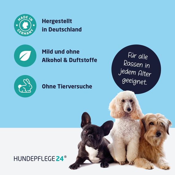 Hundepflege24 Wundspray Hund - Desinfiziert, beruhigt, pflegt & schützt Wunden Aller Art ohne zu Brennen - 125ml mit bewährten Wirkstoffen Wundspray für Hunde - Pflege & Wunddesinfektion Hund