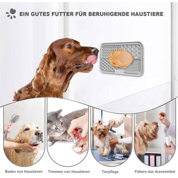 Azyh Leckmatte für Hunde und Katzen, 2 Stück, Langsames Füttern, Lecken für Große Hunde und Welpen, Angstlinderung, Hundespielzeug, Fütterungsmatte für Butter, Joghurt, Erdnüsse, 25 * 15cm