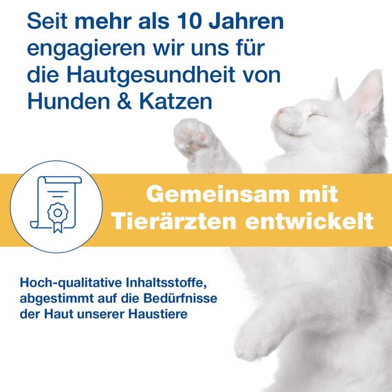 DOUXO S3 PYO Mousse |für Hunde & Katzen |Schaum Pflege gegen Bakterien & Hefepilze | Reinigend & Feuchtigkeitsspendend | Hypoallergener Duft | 150 ml