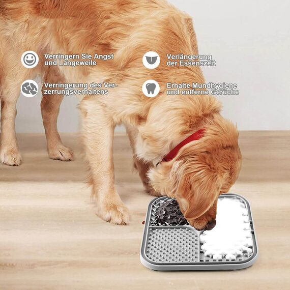 Azyh Leckmatte für Hunde und Katzen, 2 Stück, Langsames Füttern, Lecken für Große Hunde und Welpen, Angstlinderung, Hundespielzeug, Fütterungsmatte für Butter, Joghurt, Erdnüsse, 25 * 15cm