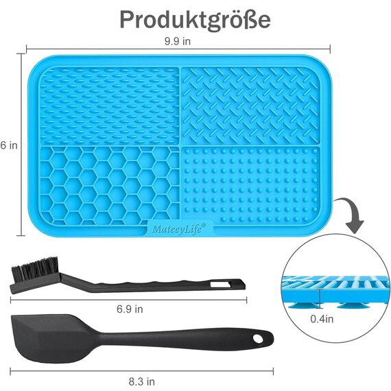 MateeyLife schleckmatte Hund 2 Stück, Leckmatte Hund, Schleckmatte Gross mit SaugnäPfen, BPA-Freie, AngstlöSende Leckpads für Hunde, Leckmatte Katze, 25 * 15 cm