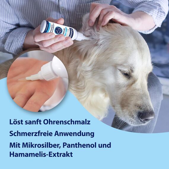 Canosept Sensitiv Ohrenreiniger Hund 75ml - Ohrreiniger für Hunde - Hunde Ohrenreiniger besonders schonend mit Mikrosilber, Panthenol & Hamamelis-Extrakt - Ohrentropfen für empfindliche Hundeohren