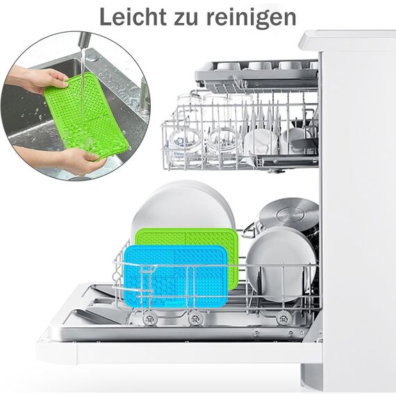 MateeyLife schleckmatte Hund 2 Stück, Leckmatte Hund, Schleckmatte Gross mit SaugnäPfen, BPA-Freie, AngstlöSende Leckpads für Hunde, Leckmatte Katze, 25 * 15 cm