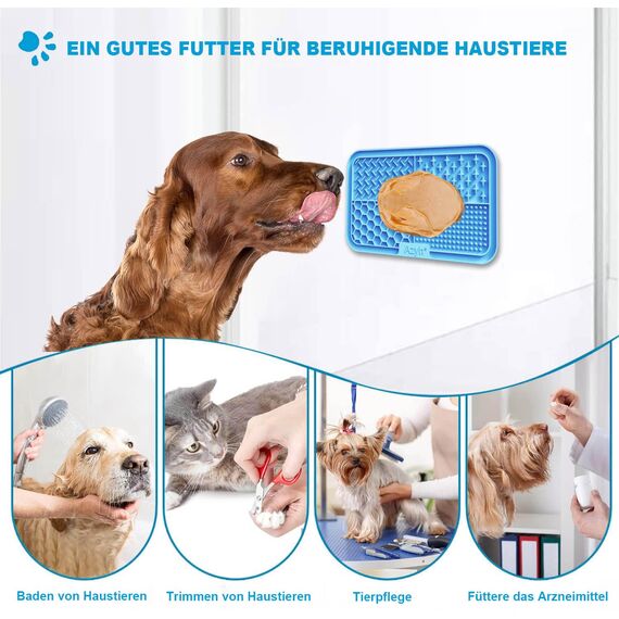 Azyh Leckmatte für Hunde und Katzen, 2 Stück, Langsames Füttern, Lecken für Große Hunde und Welpen, Angstlinderung, Hundespielzeug, Fütterungsmatte für Butter, Joghurt, Erdnüsse, 25 * 15cm