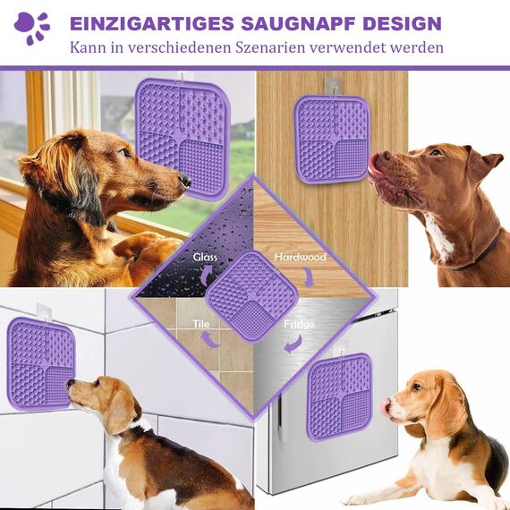 Leckmatte für Hunde und Katzen mit Saugnäpfen, langsames Füttern, Lecken für Angstzustände, Hundespielzeug, Fütterungsmatte für Butter, Joghurt, Erdnuss, Haustier-Badetrainingsmatte, 20 * 20cm