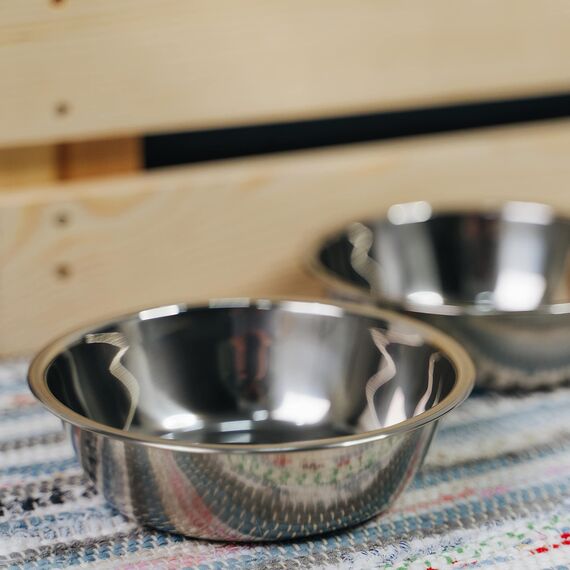 LAUBLUST Zusatzschalen für Futterstation Größe XL - 2er Set, Fressnäpfe Edelstahl | ca. 22 x 5 cm, 2 x 1,4l