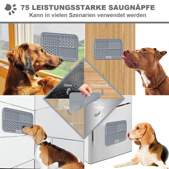 Azyh Leckmatte für Hunde und Katzen, 2 Stück, Langsames Füttern, Lecken für Große Hunde und Welpen, Angstlinderung, Hundespielzeug, Fütterungsmatte für Butter, Joghurt, Erdnüsse, 25 * 15cm
