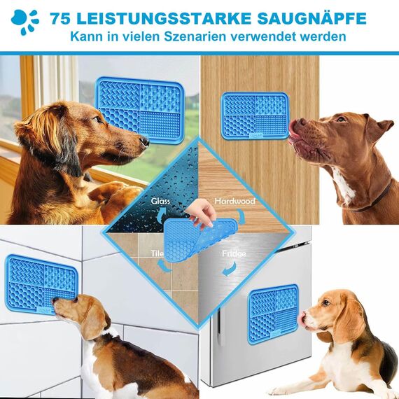 Azyh Leckmatte für Hunde und Katzen, 2 Stück, Langsames Füttern, Lecken für Große Hunde und Welpen, Angstlinderung, Hundespielzeug, Fütterungsmatte für Butter, Joghurt, Erdnüsse, 25 * 15cm