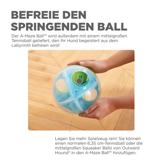 Outward Hound Nina Ottosson A-Maze Ball - Interaktives Intelligenzspielzeug - Spielball für Hunde mit Leckerli-Labyrinth