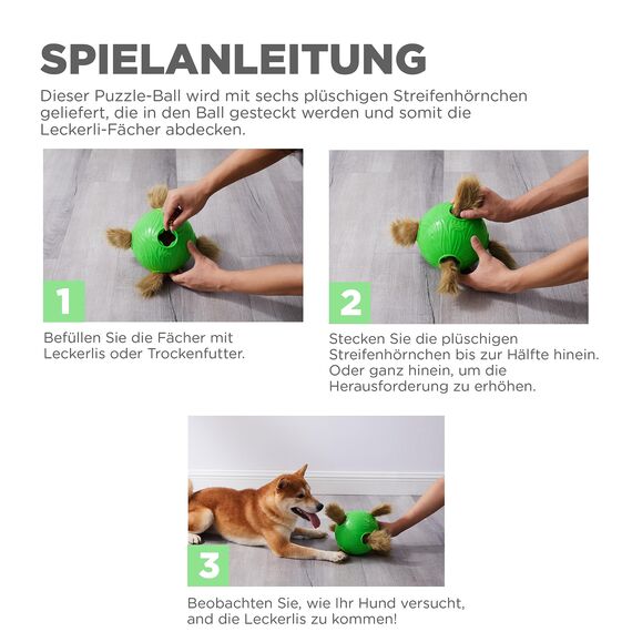 Outward Hound Nina Ottosson Dog Snuffle N' Treat Ball Interaktive Leckerbissen Ball Hund Puzzle Hund Bereicherung Hundespielzeug, Level 2 Intermediate, grün, groß