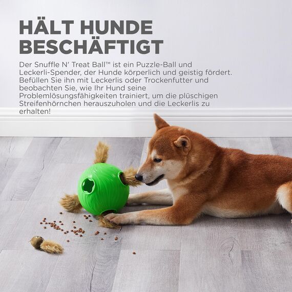 Outward Hound Nina Ottosson Dog Snuffle N' Treat Ball Interaktive Leckerbissen Ball Hund Puzzle Hund Bereicherung Hundespielzeug, Level 2 Intermediate, grün, groß
