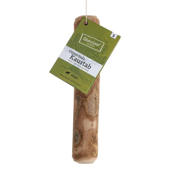 Chewies Kau-Knochen Hunde-Spielzeug aus Olivenholz, 100% natürliches Hundezubehör, Kauspielzeug Hund bis 10kg Größe S