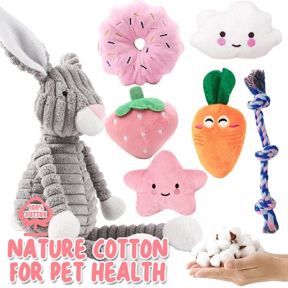 10Pcs Hundespielzeug für Kleine Hunde, Quietschende Plüsch Hundespielzeug Set, Welpe Zahnen Spielzeug Seil Ball, Unzerstörbar Hund Kauspielzeug, Hundespielzeug Geschenk für Kleine Mittlere Hunde