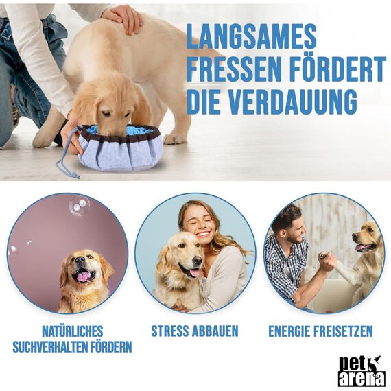 PET ARENA Schnüffelteppich Hund – Schnüffelmatte zur Förderung Beste Materialien - extrem widerstandsfähiges Intelligenzspielzeug für Hunde - größenverstellbar und waschbar