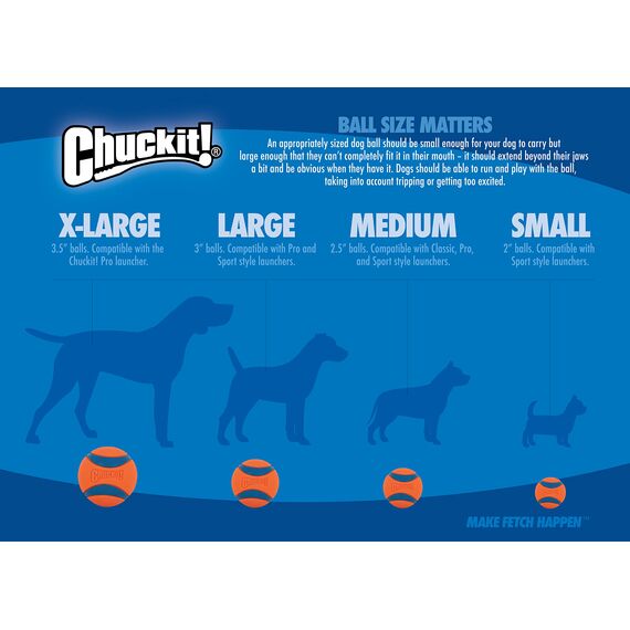 Chuckit! – Ultra Ball XLarge – Robuster und vielseitiger Ball für große Hunde – Schwimmt auf der Wasseroberfläche – Kompatibel mit Launchern – 8,5 cm Durchmesser, Mehrfarbig