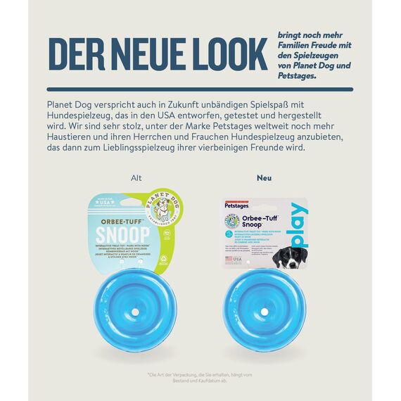Planet Dog Orbee-Tuff Lil' Snoop - Interaktives Spielzeug für Hunde - Snackball - Royalblau - Klein