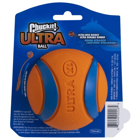 Chuckit! – Ultra Ball XLarge – Robuster und vielseitiger Ball für große Hunde – Schwimmt auf der Wasseroberfläche – Kompatibel mit Launchern – 8,5 cm Durchmesser, Mehrfarbig
