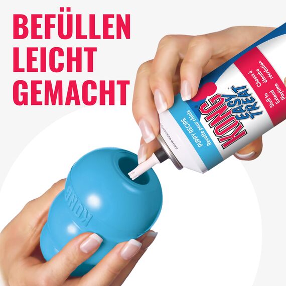 KONG Puppy - Befüllbares Beißspielzeug für Hunde - Naturkautschuk - Für Mittelgroße Welpen - Rosa