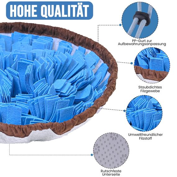 PET ARENA Schnüffelteppich Hund – Schnüffelmatte zur Förderung Beste Materialien - extrem widerstandsfähiges Intelligenzspielzeug für Hunde - größenverstellbar und waschbar