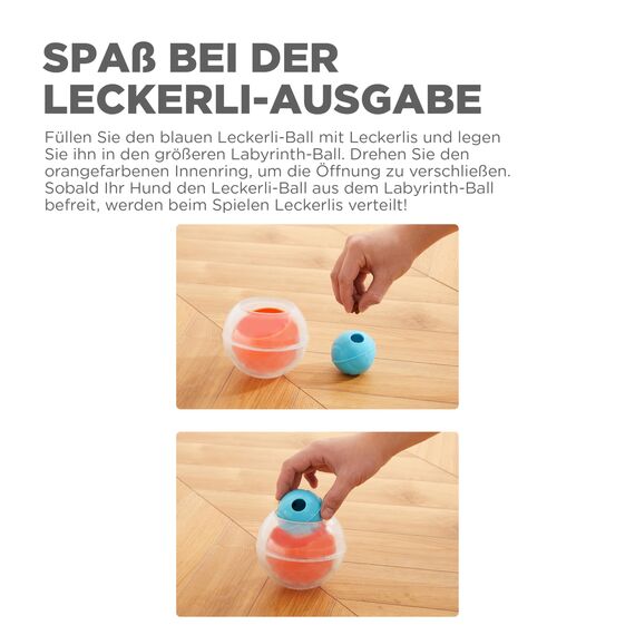 Outward Hound Nina Ottosson Dog Rumble Puzzle - Interaktives Intelligenzspielzeug - Spielball für Hunde mit Leckerli-Labyrinth