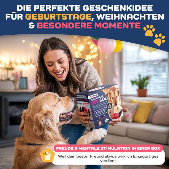 Lixdee Schnüffelball für Hunde – Intelligenzspielzeug mit 4 Schwierigkeitsstufen – Interaktives Hundespielzeug für Leckerlis & zur Förderung der Intelligenz – Beschäftigung für kleine & große Hunde