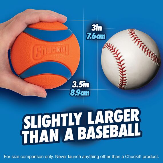 Chuckit! – Ultra Ball XLarge – Robuster und vielseitiger Ball für große Hunde – Schwimmt auf der Wasseroberfläche – Kompatibel mit Launchern – 8,5 cm Durchmesser, Mehrfarbig