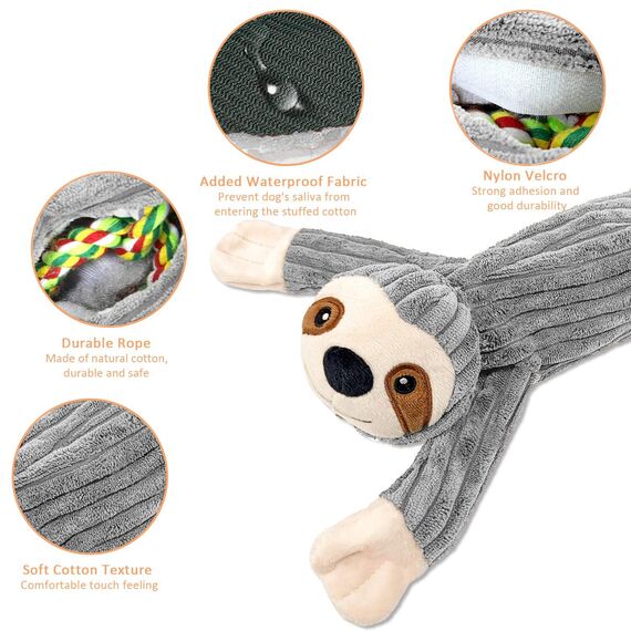 Hundespielzeug, Intelligenz Welpenspielzeug Interaktives Plüsch Kuscheltier Hunde Spielzeug für Welpen Kleine Mittlere Große Hunde Kuscheltier mit Seil