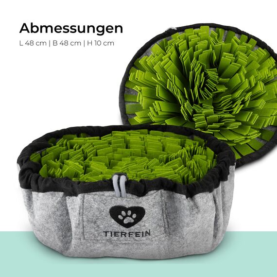 Tierfein Schnüffelteppich Hund – Intelligentes Hundespielzeug für kleine & große Hunde – waschbar & größenverstellbar – Welpenspielzeug & Intelligenztraining für Hunde