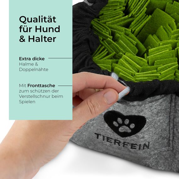 Tierfein Schnüffelteppich Hund – Intelligentes Hundespielzeug für kleine & große Hunde – waschbar & größenverstellbar – Welpenspielzeug & Intelligenztraining für Hunde