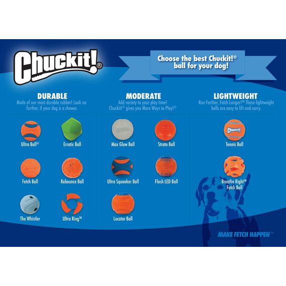 Chuckit – Max Glow Ball Medium – Phosphoreszierender Ball für Hunde – Gummiball – weich im Mund – verstärkt die Komplizenschaft – Größe Medium – Durchmesser 6,5 cm