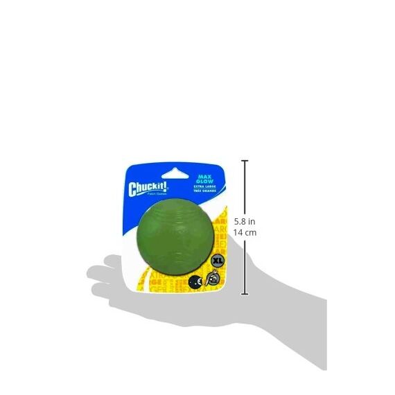 Chuckit! CU200501 Max Glow Ball, die phosphoreszierende Kugel für Hunde mit einem Durchmesser von 9 cm, XL