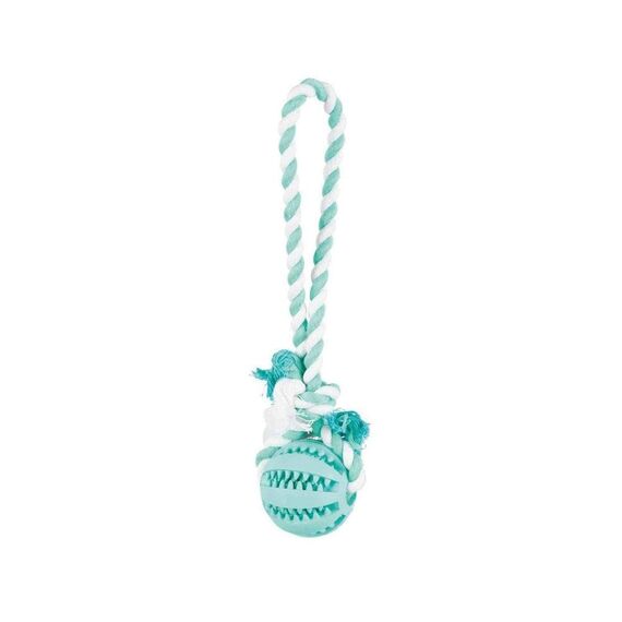 TRIXIE Denta Fun Ball am Tau Naturgummi ø 7 / 24 cm