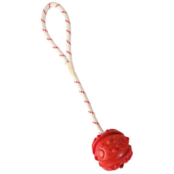 TRIXIE 33482 Ball am Seil, Naturgummi, schwimmt, ø 7/35 cm, farblich Sortiert (Packung mit 2)