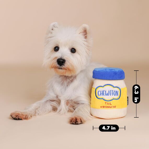 CHEWFFON Hundespielzeug, Interaktives Mayonnaise Jar Puzzle, Schnüffelspielzeug zur geistigen Stimulation, Verstecken Knistern Spielzeug für alle Hundegrößen
