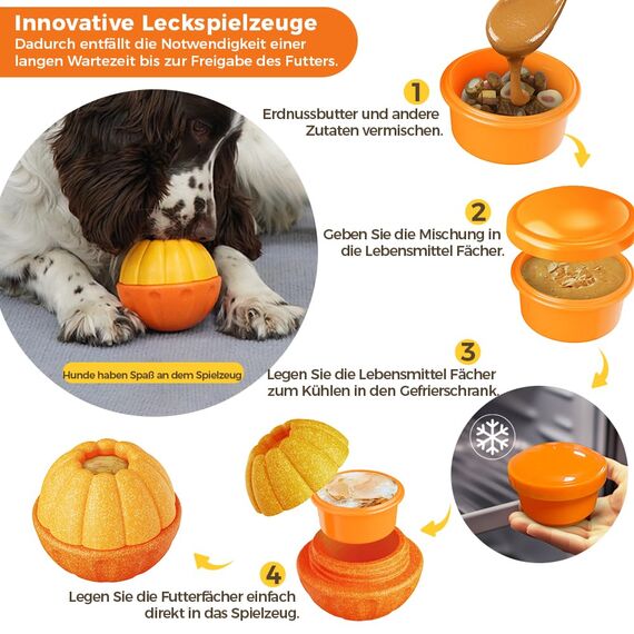 CAROZEN Gefriersicheres Kauspielzeug für Hunde, Mentale Stimulation Kauspender für kleine/mittelgroße/große Hunde, interaktives Anreicherungsspielzeug für geistige Stimulation, langsamer Feeder mit