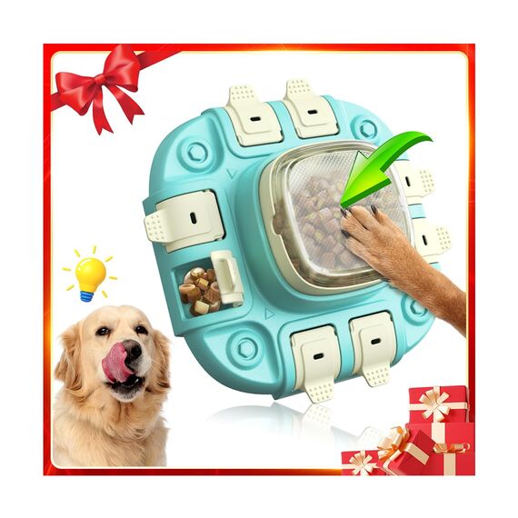 CAROZEN Intelligentes Hundespielzeug mit Langzeit-Futterspender & Snack-Versteck, Anti-Langeweile IQ-Training für Hunde, Für alle Rassen & Größen