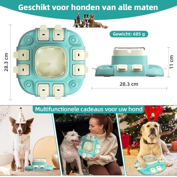 CAROZEN Intelligentes Hundespielzeug mit Langzeit-Futterspender & Snack-Versteck, Anti-Langeweile IQ-Training für Hunde, Für alle Rassen & Größen